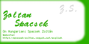 zoltan spacsek business card