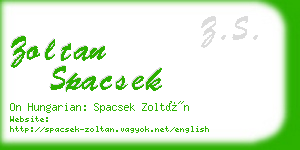 zoltan spacsek business card